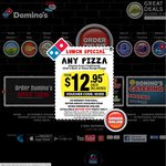 Domino's Noble Park Value or Traditional Pizzas for $4.95 Pickup on This Weekend from 11AM - 6 PM