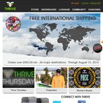 Thrive Snowboards Free International Shipping for orders over $500