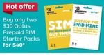 2x $30 Optus Prepaid SIMS for $40 @ Australia Post