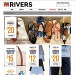 Rivers Australia - Up to 50% OFF Mens and Womens Shoes till Nov.27