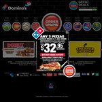 Any 3x Pizzas, Garlic Breads, 1.25l Drinks $27.95 Delivered @ Domino's