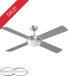 Fans on Sale - Hunter Pacific Intercept 52" with Halogen Light in Brushed Aluminium - Only $135