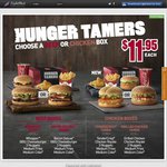 Hungry Jack's - Beef or Chicken Hunger Tamers Box for $11.95