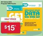 Optus $30 Prepaid Starter Kit, $15 at Australia Post