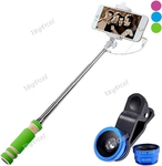 Selfie Stick w/ Interchangeable Lenses: Fisheye, Wide Angle, Marco AU$6.22(US$4.39) FS@Tinydeal