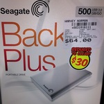 Seagate 500GB Backup Plus Portable USB 3.0 - $30 at Harvey Norman Broadmeadows VIC