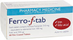Ferro F Tab Iron + Folic Acid 60 Tab for $7.99 (Save $3) @ Chemist Warehouse