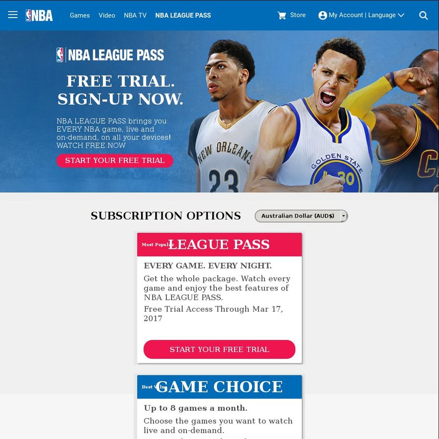 1 Month Free NBA League Pass Game Choice (Save $13.99)