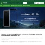 Samsung Galaxy S8/S8+ Unltd Calls&Txt 4GB $65/$69 Per Month (24 Month Contract) @ Woolworths Mobile