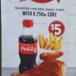 Quarter Chicken, Small Chips, 250ml Coke - $5 @ Red Rooster