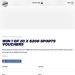 Win 1 of 20x $200 Sports Vouchers from Hahn