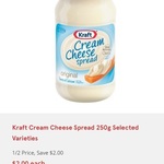 ½ Price Kraft Cream Cheese Spread 250g - $2 @ IGA