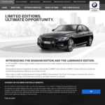 BMW 320i/330i Shadow (M-Sport) or Luminance (Luxury) Edition. $58,800/ $67,900 Drive Away