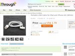 Portable USB Cable for iPhone 4G/iPhone3G/3GS/iPad/iPod touch/iPod (White) $ 1.79+Free Shipping