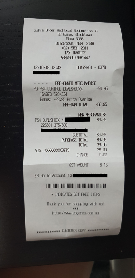 Eb games deals preowned ps4 controller