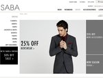 SABA 25% off Menswear