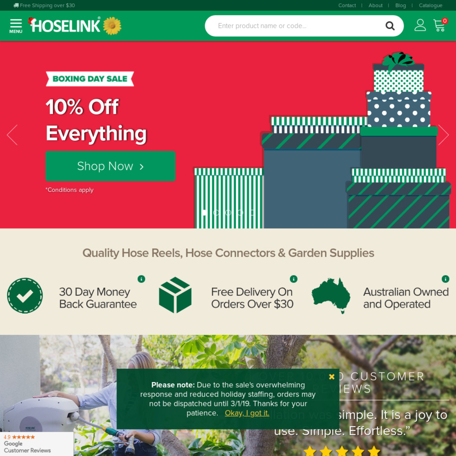 Hoselink Boxing Day Sale 10 off Sitewide + 5 Discount Code