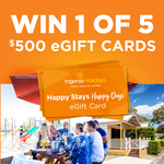 Win 1 of 5 $500 'Happy Stays Happy Days' eGift Cards from Ingenia Holidays