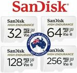 SanDisk High Endurance Micro SD 64GB $13.96, 128GB $27.96 + Delivery ($0 with eBay Plus) @ Apus Express eBay