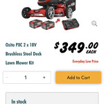 Pxc 2 x 18v brushless best sale steel deck lawn mower kit