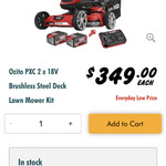 Ozito PXC 2x18v Brushless Steel Deck Mower Kit $349 (Was $449) @Bunnings