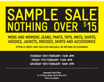 The Jeanswest Sample Sale - Nothing over $15, Melbourne
