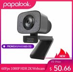Papalook PA930 1080P 60fps / 2K 30fps Webcam US$57.70 (~A$79.70) Delivered @ Papalook Official Store AliExpress