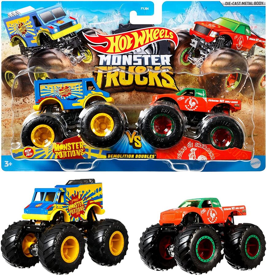 Hot Wheels Monster Trucks Demo Doubles 2-Pack $6.55 + Delivery ($0 with