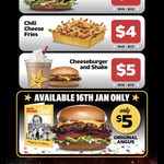 [QLD, NSW, SA, VIC] Carl's Jr. Founder's Birthday - $5 Original Angus Burger (via My Carl's App) on 16th Jan