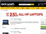 Up to 25% off All HP Laptops DickSmith