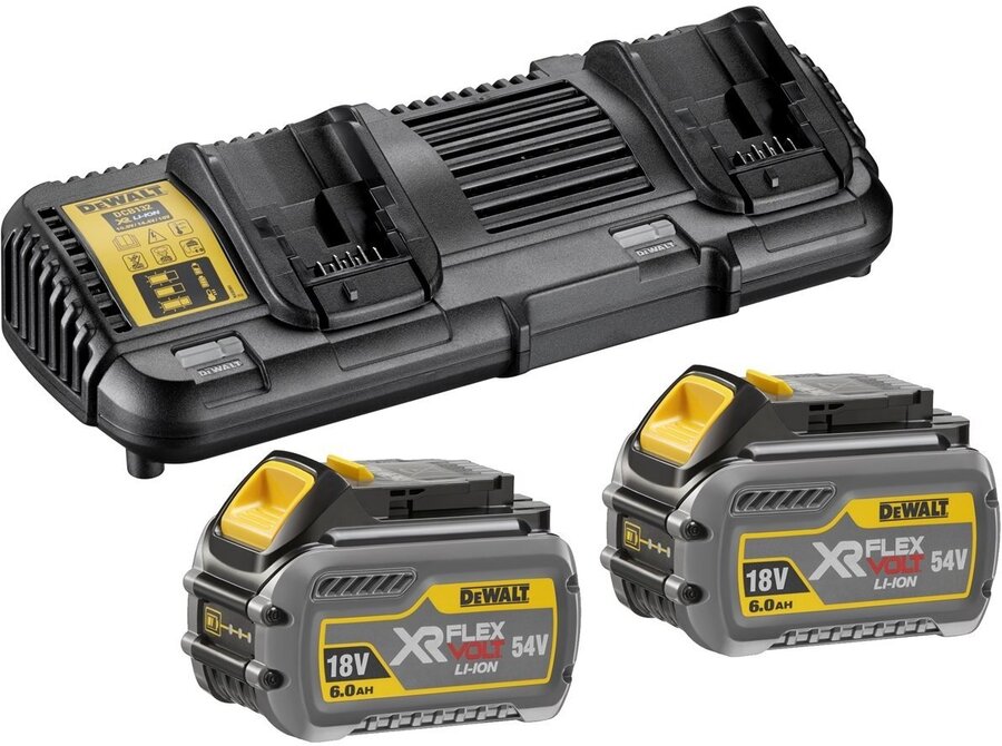 Dewalt 54V Flexvolt Dual Port Charger with 2x 6.0ah Batteries