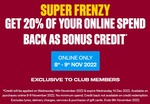 20% of Online Spend Back as Store Credit (Exclusions Apply, Club Members Only) @ Supercheap Auto