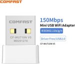 Comfast CF-WU710N-V4 USB 2.0 2.4GHz 802.11n 150Mbps Wi-Fi Adapter US$1.89 (~A$2.74) Delivered @ Comfast Official AliExpress
