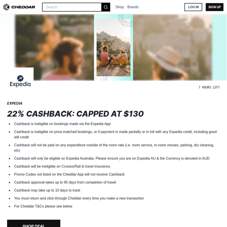 Expedia 22 Cashback (130 Cap, Exclude Unlisted Promo Code, Price