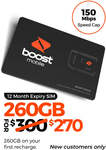 Boost Mobile $300 Prepaid SIM Starter Pack for $270 (New Customers Only) @ Boost Mobile