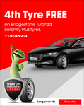 Buy 3 Get 4th Free - Turanza Serenity Plus, Ecopia Car & SUV, and Supercat SUV Tyres @ Bridgestone