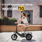 Win a DYU C3 14 Inch Folding Ebike from Dyucycle