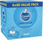 Curash Baby Wipes 6x/8x 80pk $16.32/$18.31 (S&S: $14.69/$16.48, Prime: $13.87/$15.56) + Delivery ($0 Prime/ $59+) @ Amazon AU