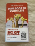 50% off First 2 Orders (Max $20 off Per Order, Excl Alcohol, Fees Apply) @ DoorDash (New Customers)