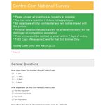 Centrecom National Survey. First 350 Gets a Free Copy of Assassins Creed