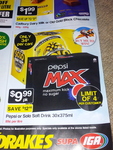 Pepsi or Solo 30 Pack $9.99 IGA (Drakes) QLD 34c/can