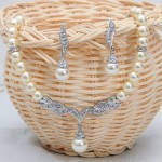 Stylish Pearl & Crystal Necklace and Earring Sets for Only $13 (57% off) - Choice of 2 Colours