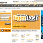 Tiger Airways Thursday Tiger Flash Sale $6 Onwards [Intra-Asia]