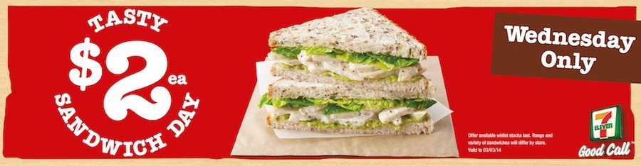 7-Eleven $2 Sandwich Day Wednesdays Only - OzBargain