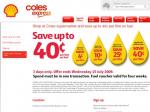 Save up to 40c per Litre on Fuel/Petrol at Coles Express