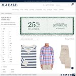 M.J. BALE 25% off Full Priced Items