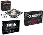 Win a Pack Containing Game of Thrones Monopoly, Risk and Cluedo Board Games from Sanity