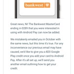 $20 Google Play Credit When You Add Your Bankwest Card to Android Pay