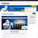 Buy 4 Selected Tyres during January and Receive up to $100 Cash Back with MICHELIN Tyres