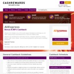 8.88% Cashback on AliExpress @ Cashrewards